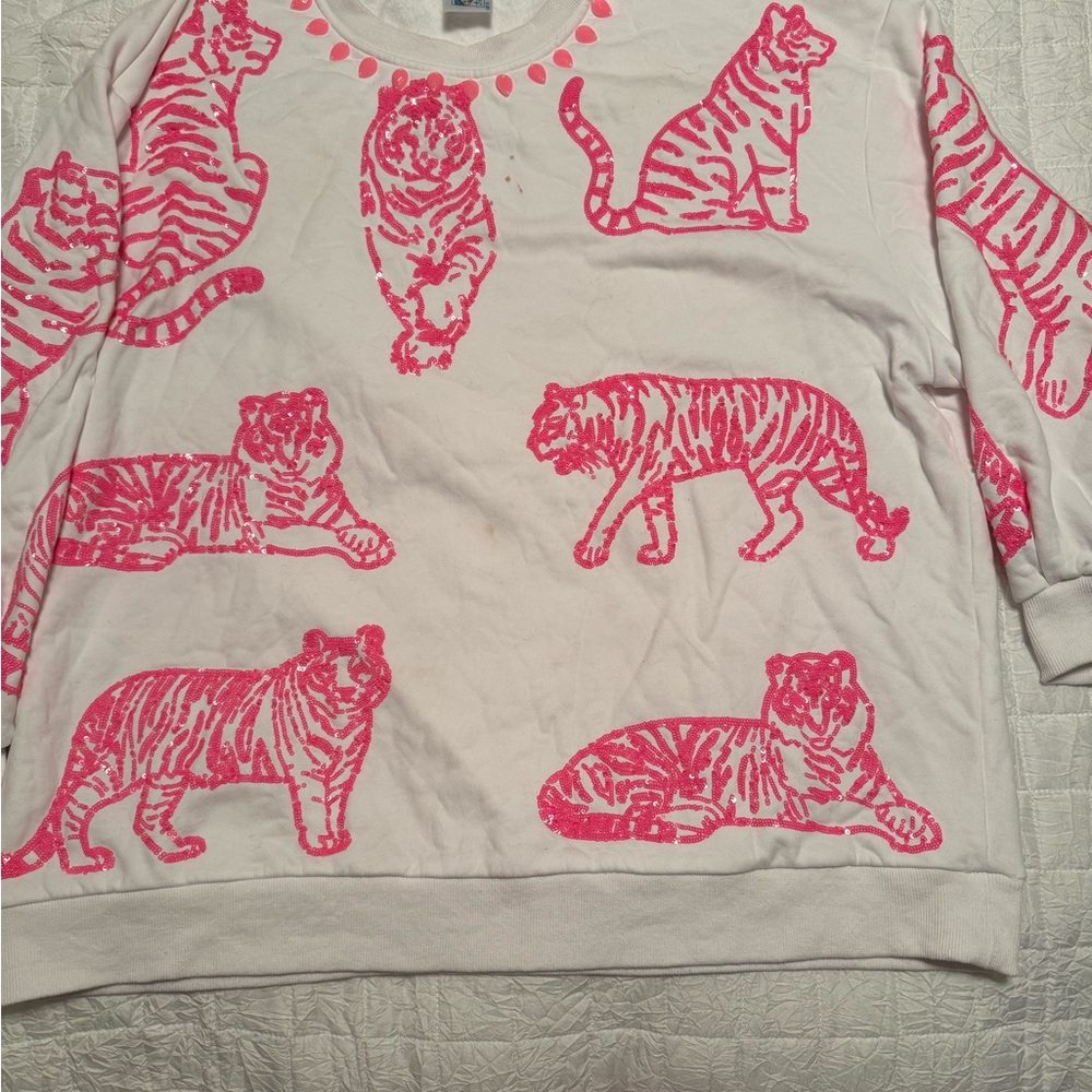 QUEEN OF SPARKLES Pink Tiger Sweatshirt